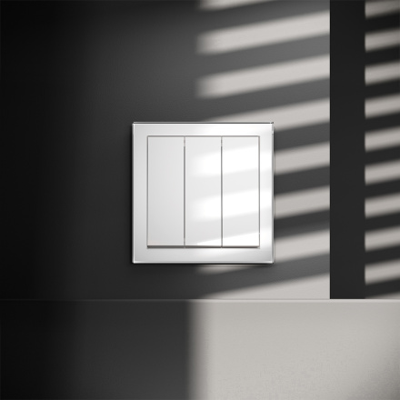 Выключатель трехклавишный Voltum S70 VLS030101 (белый глянцевый)