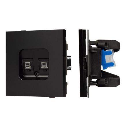 Механизм компьютерной розетки двойной Arlight SCT-TENDO-MPC2-PL-BK (RJ-45, CAT6) 054101