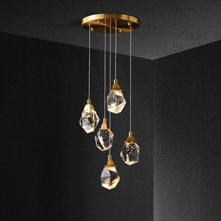 Подвесной светильник Delight Collection Crystal rock MD-020B-5 gold