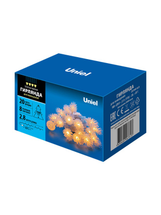Светодиодная гирлянда (09582) Uniel шишки 220V белый ULD-S0280-020/DTA Warm White IP20 PINE CONES