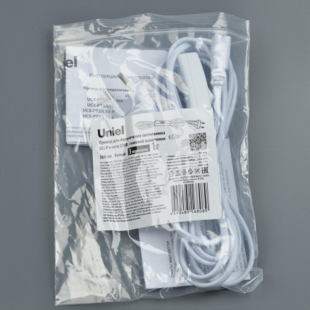 Провод Uniel UCX-PT3/L10-300/B WHITE 1 STICKER UL-00009803
