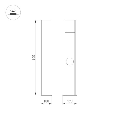 Ландшафтный светильник Arlight LGD-SEKVOYA-BOLL-SOCKET-H900-11W Warm3000 (BK, 120 deg, 230V) 050734