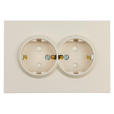 Розетка 2-местная с защитной шторкой Stekker Эмили с/з 250В 16А RST16-5114-08 кашемир soft touch 49908