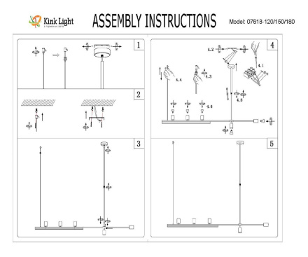 Люстра на штанге Kink Light Рия 07618-120,36