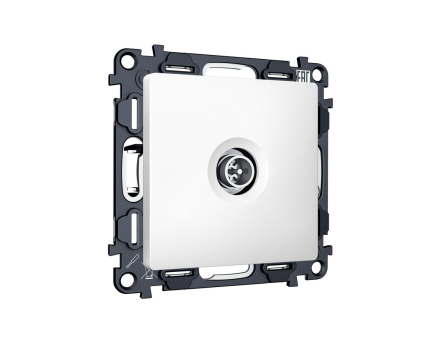 Комплект механизма TV розетки оконечной экранированной 5-1000MHz 3dB Alfa Белый матовый Quant Ambrella Volt MA133005 (AP1330, VM199)