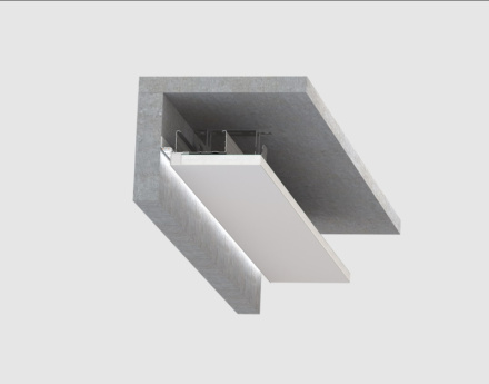 Безрамный теневой алюминиевый профиль SWG PRO FGC-12-WH-2 022514