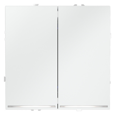Выключатель двухклавишный с подсветкой Voltum S70 VLS020202 (белый матовый)