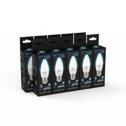 Лампа светодиодная Gauss E27 6,5W 6500K матовая 103102307