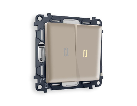 Комплект механизма 2-кл проходного выключателя с подсветкой Ambrella Volt Alfa MA364030