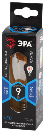 Лампа светодиодная Эра E14 9W 4000K F-LED B35-9W-840-E14 gold Б0047035