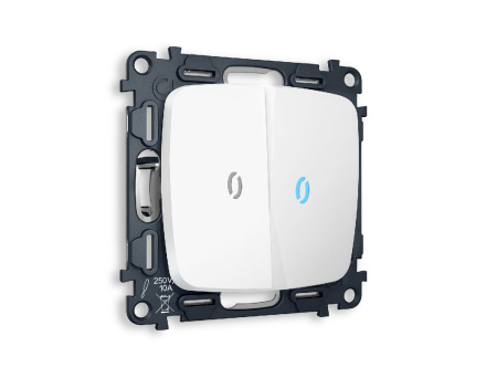 Комплект механизма 2-кл выключателя с подсветкой Ambrella Volt Omega MO124020