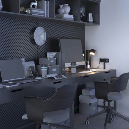 Розетка тройная с/з со шторками Werkel Gallant черный/хром W5073135 4690389163890