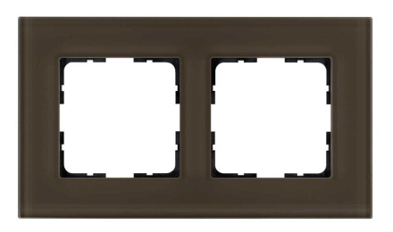 Рамка 2-постовая стекло цвет Каперсовый Jasmart G1002GT