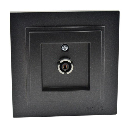 Розетка TV концевая с экраном Mono Electric Despina графит 102-202005-138