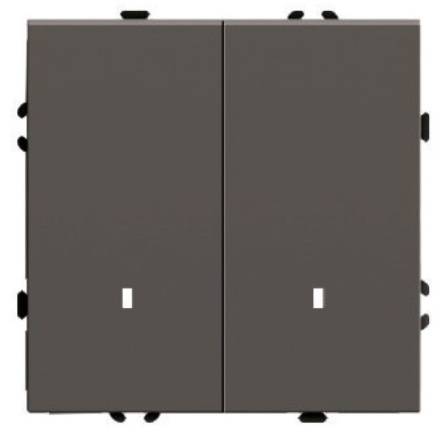 Выключатель 2-клавишный c индикатором (механизм) Stekker Эмили 250В 10А RSW10-5102-09 антрацит soft touch 49916