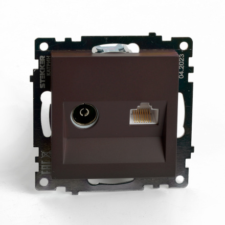 Розетка телевизионная 1-местная Stekker GLS00-7106-04 Катрин 49185