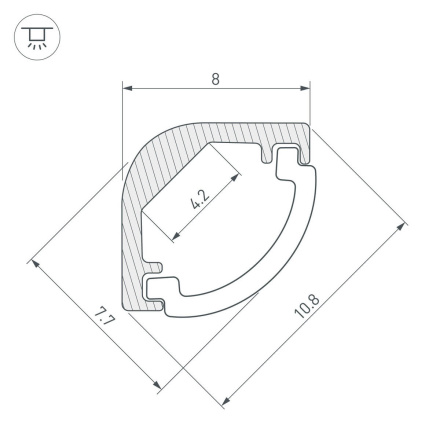 Алюминиевый профиль Arlight ARH-Kant-H8-2000 Anod 036323