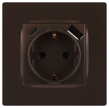 Розетка со шторками с USB type-A+C Эра 12-4108-13 Б0067757