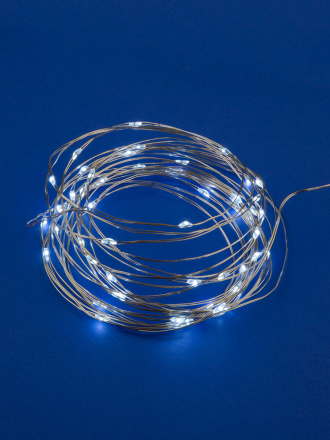 Светодиодная гирлянда Uniel Роса (UL-00007184) белый ULD-S0500-050/SCB/2AA White IP20 Dew