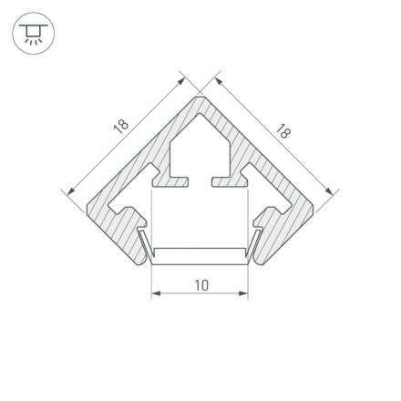 Профиль Arlight PDS45-KUB-2000 ANOD 021646