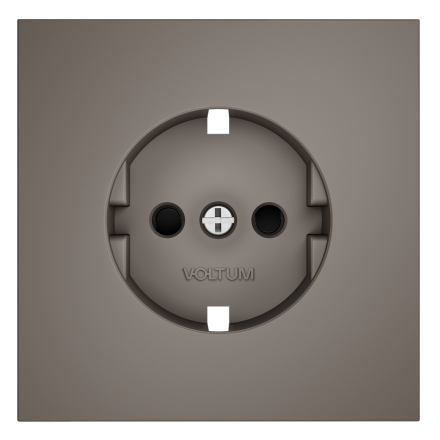 Накладка для розетки с заземлением и защитными шторками Voltum S70 (капучино) VLS000714