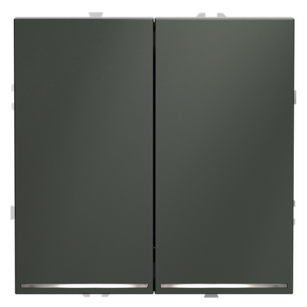 Выключатель двухклавишный с подсветкой Voltum S70 VLS020206 (титан)