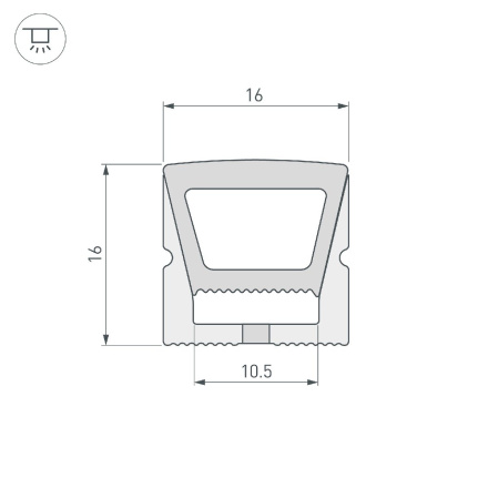 Силиконовый профиль Arlight WPH-FLEX-1616-TOP-S11-20m WHITE 041094
