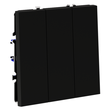 Выключатель трехклавишный Voltum S70 VLS030108 (черный матовый)