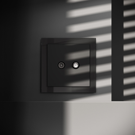 Розетка телевизионная Voltum S70 VLS060408 (черный матовый)