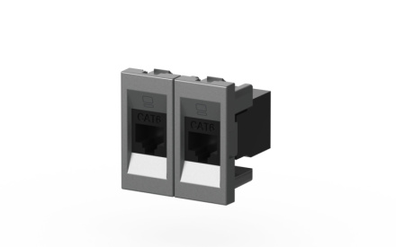 Розетка компьютерная двухместная (Cat 6) ELBI Moda Vox 611-041032-248