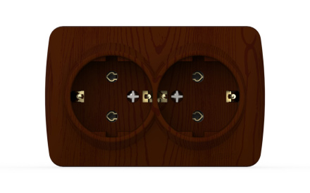 Розетка двухместная с заземлением ELBI Alsu 504-010600-907