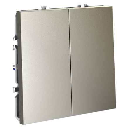 Выключатель двухклавишный Voltum S70 VLS020104 (шелк)