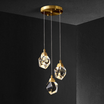 Подвесной светильник Delight Collection Crystal rock II 9701P/3R brass