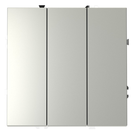 Выключатель трехклавишный Voltum S70 VLS030105 (сталь)