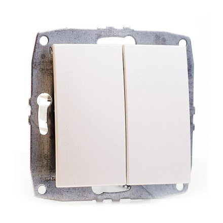 Выключатель двухклавишный Mono Electric Despina-Larissa 10А 250В жемчуг 500-002525-102