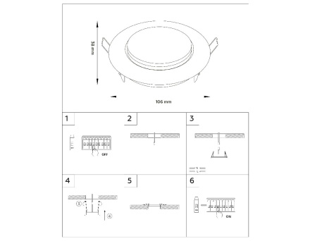 Встраиваемый светильник Ambrella Light Standard Spot GX53 Spot G101 BK