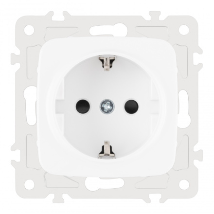 Розетка с заземлением и шторками Arte Milano 205.40-1.white