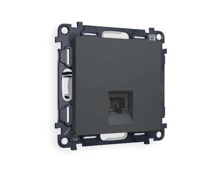 Комплект механизма телефонной розетки RJ-11(4P4C) со шторкой Ambrella Volt Alfa MA912030