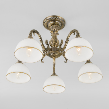 Люстра на штанге Eurosvet 60106/5 античная бронза