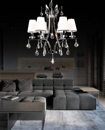 Подвесная люстра Lumina Deco Glamour LDP 66247-6 WT+CHR