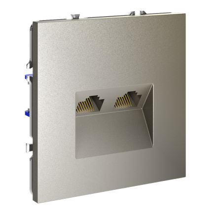 Розетка компьютерная двойная Voltum S70 VLS060204 (шелк)