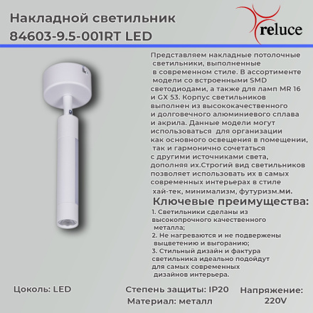 Спот Reluce 84603-9.5-001RT LED5W*2W WT
