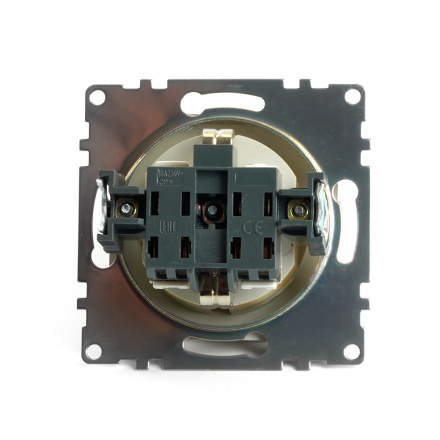 Розетка 1-местная с/з с защитной шторкой Stekker Катрин GLS16-7110-08 49224