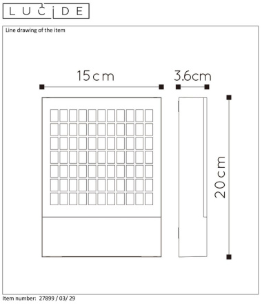 Уличный настенный светодиодный светильник Lucide DIGIT 27899/03/29