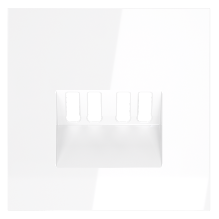 Накладка для розетки акустической 4-местной  Voltum S70 (белый глянцевый) VLS001501