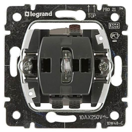 Выключатель одноклавишный 2-полюсный Legrand Galea Life 10A 250V с подсветкой 775822