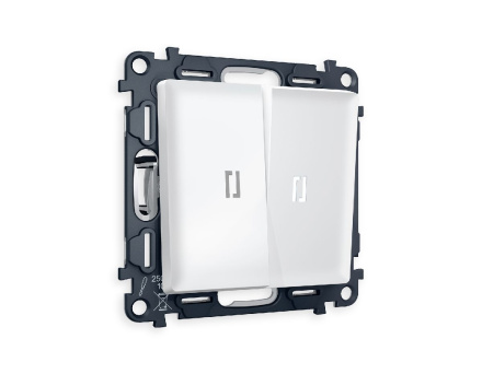 Комплект механизма 2-кл проходного выключателя с подсветкой Ambrella Volt Alfa MA124035