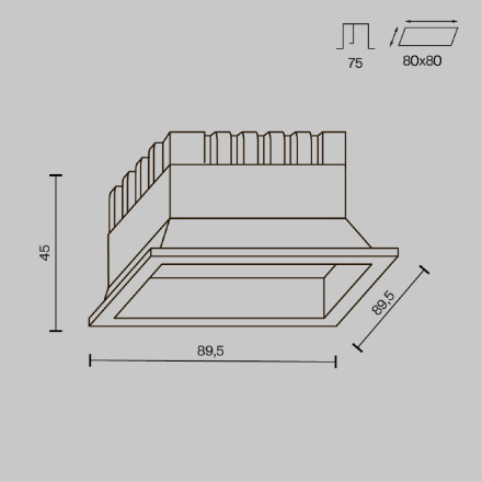 Встраиваемый светильник Maytoni Okno DL056-8W3-4-6K-W