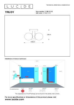 Потолочный светильник Lucide Trudy 74116/03/02