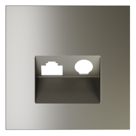 Накладка для розетки TV+RJ45 кат. 6 Voltum S70 (шелк) VLS002704